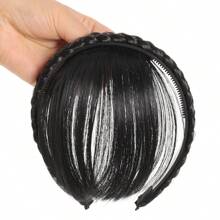 合成耐热黑色头带接发刘海假发自然假发一片式刘海女士假发圣诞节节日假发 - 彩色 - 查看 14