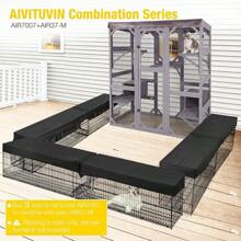 Aivituvin Catio Outdoor Cat Enclosure Large Cat House For Mulitiple Cats Walk In Cat Cage With Tarp Roof 70",Boho Vibes - Grey - View 5