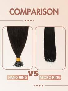 50pcs Nano Ring Remy Human Hair Extensions, 12-22 Inches Straight, Nano Tip Real Human Hair Extensions - S1B - View 4