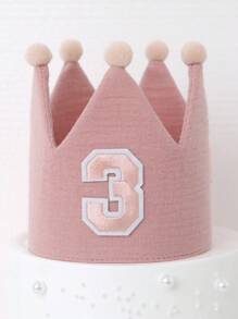 Handmade 1st Birthday Party Decorative Hats, Cute Birthday Crown Party Pom Pom Hats In Pink, Blue, White, Green, Macaron, Orange, Handmade