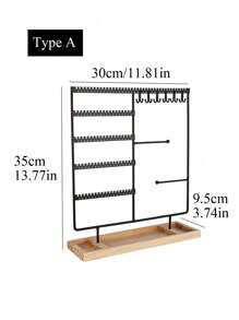 1 pieza Soporte de exhibición desmontable de escritorio/mostrador de madera para aretes, organizador de collares y joyería, regalo para mujeres, viajes de verano, regreso a la escuela