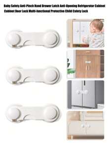 5PCS Child Anti Pinch Cabinet Lock, Baby Cabinet Kitchen System With Strong Tape, Easy To Install Baby Cabinet Lock, Baby Drawer Lock With Multifunctional Corner, High-Quality Adjustable Baby And Child Drawer Lock, Various Holiday Gifts Suitable For Drawers, Cabinet Seats, Toilet Seats, Refrigerators, Ovens, Appliances, Baby Baptism Home Decoration Gifts, The Best Gift For Babies - Multiple Colors - View 2
