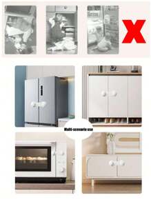5PCS Child Anti Pinch Cabinet Lock, Baby Cabinet Kitchen System With Strong Tape, Easy To Install Baby Cabinet Lock, Baby Drawer Lock With Multifunctional Corner, High-Quality Adjustable Baby And Child Drawer Lock, Various Holiday Gifts Suitable For Drawers, Cabinet Seats, Toilet Seats, Refrigerators, Ovens, Appliances, Baby Baptism Home Decoration Gifts, The Best Gift For Babies - Multiple Colors - View 4