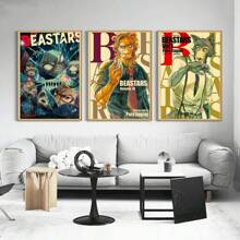 1pc Vintage Anime Animal Decorative Poster, Anime Room Wall Art, Retro Printing Art, Bar Cafe Canvas Painting, With Optional Frame, Framed Wall Decor - Multicolor - View 9