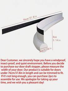 37.8in/96cm Energy-Saving Leather Door Seal - Windproof, Sound-Insulating Weatherstrip, Waterproof & Insect-Proof, Self-Adhesive Draft Stopper