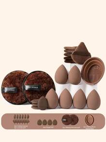 50支/42支/30支/19支化妆刷及海绵工具全套。包含30支化妆刷套装、柔软化妆刷、美妆刷、眼影刷、眉刷、双头刷、化妆刷套装、全套化妆工具、化妆刷套装、化妆礼盒套装。 - 棕色 - 查看 12