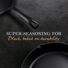 Cast Iron Skillets - 10 Frying Pan, Non-Stick Cast Iron Pan, Pre-Seasoned Cast Iron Cookware For Camping, Indoor And Outdoor Uses
