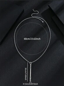 1 件欧美风格不锈钢剪刀和梳子吊坠项链，适合男士，适合日常佩戴和正式场合 - 銀色 - 查看 13