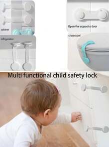 5PCS Child Anti Pinch Cabinet Lock, Baby Cabinet Kitchen System With Strong Tape, Easy To Install Baby Cabinet Lock, Baby Drawer Lock With Multifunctional Corner, High-Quality Adjustable Baby And Child Drawer Lock, Various Holiday Gifts Suitable For Drawers, Cabinet Seats, Toilet Seats, Refrigerators, Ovens, Appliances, Baby Baptism Home Decoration Gifts, The Best Gift For Babies - Multiple Colors - View 11