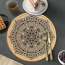 Bohemian Printed Absorbent Linen Coaster, Decoration And Placemat For Home, Office, Or Outdoor Gathering - Multicolor 4PCS/set - View 6