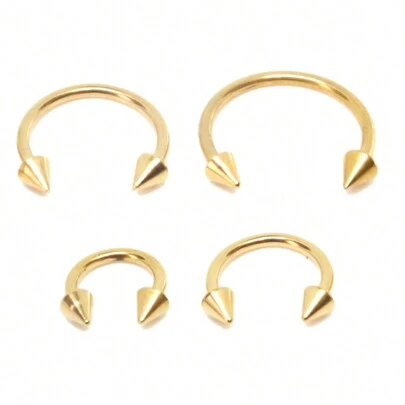 M2 Piercing Piercing Ferradura Spike PVD Dourado Aço Cirúrgico para Orelha, Septo, Smile, Hélix e Conch - 1 Peça