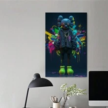 KAW Personalized Graffiti Modern Art Canvas, Creative Street Culture Wall Art, Suitable For Bedroom, Kitchen, Dining Room, Living Room, Office, And Other Home Wall Decorations