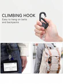 1 pièce Porte-clés plat, enrouleur rétractable avec mousqueton, boucle d'alpinisme, enrouleur rétractable avec attache, porte-badge rétractable pour infirmière, médecin, plein air. Boucle d'alpinisme télescopique facile à tirer pour sac à dos scolaire