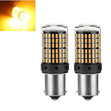 2 Piezas Luces Intermitentes 1156 Ba15s Iluminación Mejorada, Reversa 144smd Canbus Led Luces , Lámparas de Luz Trasera - Amarillo - Ver 5