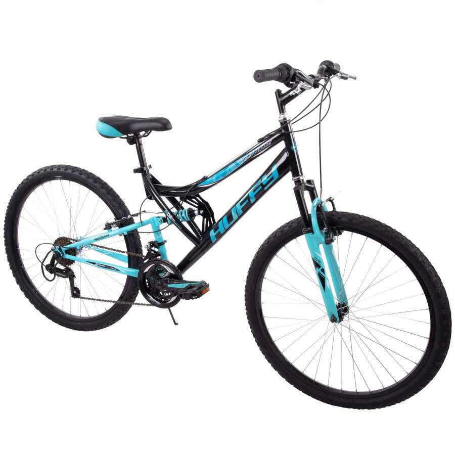Huffy Trail Runner Adult Mountain Bike, 26" Wheels, Full Suspension, Black - 黑色 - 查看 1