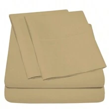 Luxurious Ultra Soft 4-Piece Bamboo Fiber Bed Sheet Set With Deep Pockets - Full Size - Khaki - View 3