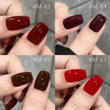XEIJAYI 15ml Red Gel Nail Polish,UV Light Cure For Nail Art DIY Manicure At Home, Red Nail Art Design Suitable For Christmas Nails,2024 New White Showing Red Manicure - 彩色 - 查看 2