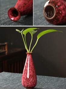 1 Stück moderne, einfache Keramikvase mit Craquelé-Glasur, Dekorationszubehör für getrocknete Blumen, kreative Heimdekoration, geeignet für Wohnzimmer, Büro, Bücherregal, Schreibtisch, Schlafzimmer, Blumenarrangements (Blumen nicht enthalten) Raumdekoration Glasvase