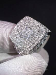 1 件经典方晶锆石戒指，适合女士结婚订婚周年派对珠宝情人节礼物情人节 - 1# - 查看 20