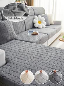 1 Stück Anti-Kratzen Fleece Sofa Überwurf, Ganzjährig Universeller Neuer Sofa Überzug, Universelle Hutförmige Schutzhülle, Geeignet zum Schutz von L-förmigen Sofas und 1, 2, 3, 4 Sitzer Sofas im Wohnzimmer - Hellgrau - Übersicht 1