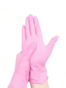 20PCS~100pcs Disposable Nitrile Gloves, High Elastic Thickening Hairdressing Pattern Embroidery Auto Insurance Repair Nitrile Gloves