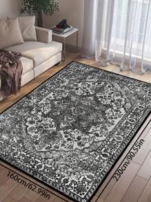 1pc Vintage Distressed Persian Style Rug, Red Bohemian Moroccan Comfortable Polyester, Pink Rug Rectangular Easy Care Washable Area Carpet, Suitable For Living Room, Hallway, Bedside, Sitting Room, Bedroom, Home Decor - Multicolor - View 5