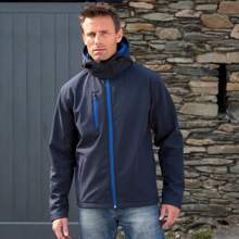 Result Core Mens Lite Hooded Softs Jacket (Navy/Royal) - 93% Polyester/7% Elastane - Blue - View 2