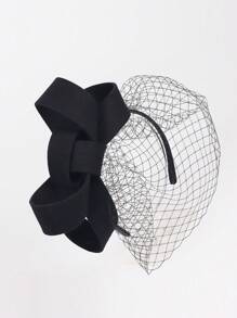 HIMESPORT 黑白羊毛毡女士时尚迷人礼帽，适合鸡尾酒会、下午茶聚会、优雅的教堂着装、赛马会、婚礼等场合，配有蝴蝶结面纱配饰。 - A - 查看 9