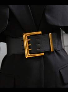 1 chiếc thắt lưng vuông thời trang hợp thời trang, trang trí eo cho váy, áo khoác, bộ đồ, eo bản rộng co giãn - A - Xem 5