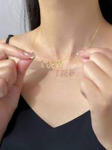 GAGAFEEL 1 Simple Elegant S925 Sterling Silver Full Zirconia 26 Letter Pendant Necklace For Couples DIY Abbreviation Of Name Necklace For Valentine's Day Gift Valentines