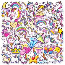 50张可爱独角兽贴纸，色彩缤纷的卡通图案动物个性化涂鸦贴纸，适用于剪贴簿、日记本、礼品包装、贺卡装饰；彩虹马贴纸，适合教师奖励、青少年和成人，也可用于学校用品、返校季剪贴簿、趣味贴纸、笔记本电脑贴纸、Kindle手机贴纸。 - 彩色 - 查看 2