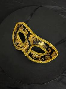1 pezzo Maschera jazz in flanella, accessorio avvolgente per la testa, per uomini, abito da sera, mezzo viso, accessorio per foto, danze ed altre occasioni, accessorio per coppia