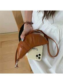 1pcs Women Mini Croissant Bag Small Coin Purse Dumpling Bag Fashion PU Leather Lipstick Bag Female Storage Makeup Pouch Bag Wallet - Multicolor - View 8