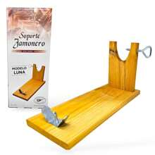 STARLEY-Soporte Jamonero de Madera y Acero Inoxidable Modelo Luna 40x16x26 Cm - modelo luna - Ver 2