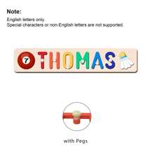1 PC Customized Name Puzzle, Customize Your Name, Multiple Colors, Can Be Matched With Cute Elements, Wooden Educational Early Learning Toys, Baby Christening Anniversary Gift