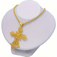 24K 镀金锌合金大吊坠项链套装，经典珠宝配饰