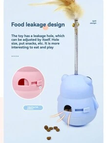 Pet Interactive Puzzle Toy - Wobble Feeder Ball & Feather Teaser Combo, 2-In-1 Entertainment & Enrichment For Cats - Multicolor - View 8