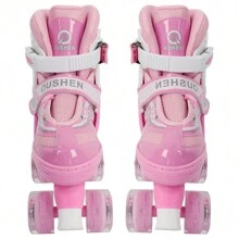Patines De Ruedas Talla S/M 4 Ruedas Tamaño Ajustable Ruedas De PVC No Intermitentes Patines De Hielo para Principiantes