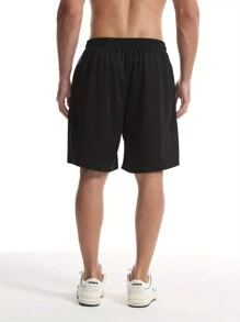 Pantalones cortos de malla para hombre con parches, shorts deportivos ligeros para gimnasio, correr, baloncesto, entrenamiento al aire libre
