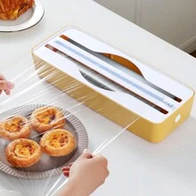 1 pezzo Taglierina per pellicola plastica 2 in 1, taglierina multiuso per carta da forno e alluminio, con ventosa/magnetica, adatta per pellicola plastica, carta da forno, carta per friggere, alluminio e altro, versatile per diverse dimensioni, adatta anche come regalo