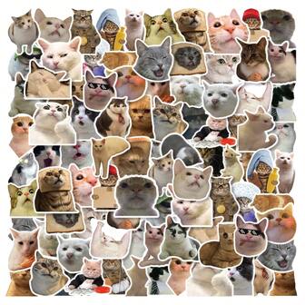 50 Stück lustige Katzen Aufkleber für Laptop, Bürodekoration, Handy, Gepäck, Wasserflasche, DIY Notizbuch, Fotoalbum, Geburtstagsgeschenk, Abschlussgeschenk, unisex Spielzeug Spiel Aufkleber, Graffiti Aufkleber, Schulmaterial, Schulstart