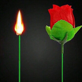 1 件火炬变玫瑰魔术，创意火炬变玫瑰，求婚道具，近景魔术配件，Gojo，Detska Maska