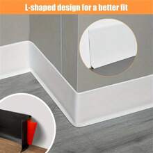 1pc 1m/2m Long 10cm Wide Flexible Baseboard Made Of Soft PVC Kickboard Line, Plastic Floor Skirting Line, Waterproof Self-Adhesive, Decorative Component