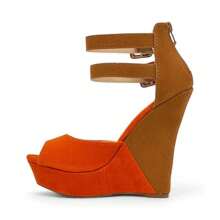 Women's Wedge High Heels Platform Sandals, Casual Slipper Shoes - Orange - View 2