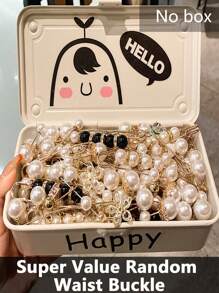 13/23/53 Stück Super Wert Zufallsstil Damen Kleidung Accessoire Set, bestehend aus Taillenpins, Clips, Einstellschnallen, Broschen, Sag-Verhinderungs-Knöpfe (ohne Box)