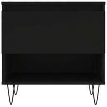 Elegant Black Engineered Wood Coffee Tables Set Of 2 Modern Design 50x40 Cm Perfect For Living Room - Black - View 5