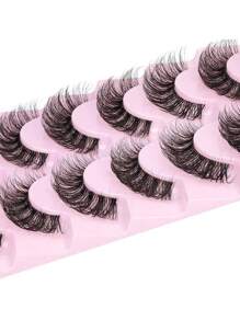 10 Pairs Of Clear And Fluffy Transparent False Eyelashes, Natural And Thin, Paired With Curly 3D Makeup Eyelashes, Creating A Natural And Eye-Catching Appearance