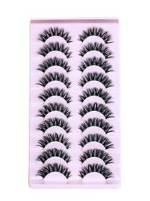 10 Pairs Of Clear And Fluffy Transparent False Eyelashes, Natural And Thin, Paired With Curly 3D Makeup Eyelashes, Creating A Natural And Eye-Catching Appearance