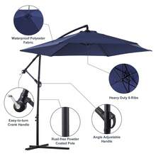 10ft Cantilever Patio Umbrella, Offset Hanging Outdoor Table Umbrella
