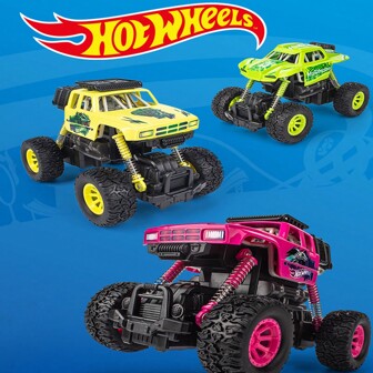 Monstertrucks, 1 speelgoedvrachtwagen op schaal 1:64 en 1 verpletterbare auto, voertuigspel voor kinderen en verzamelaars (stijlen kunnen variëren)